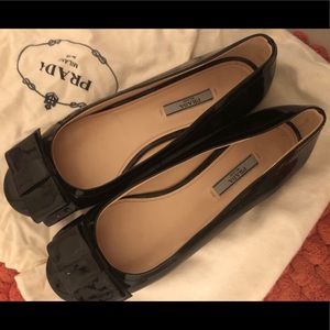 Prada ballet flats with bow tie